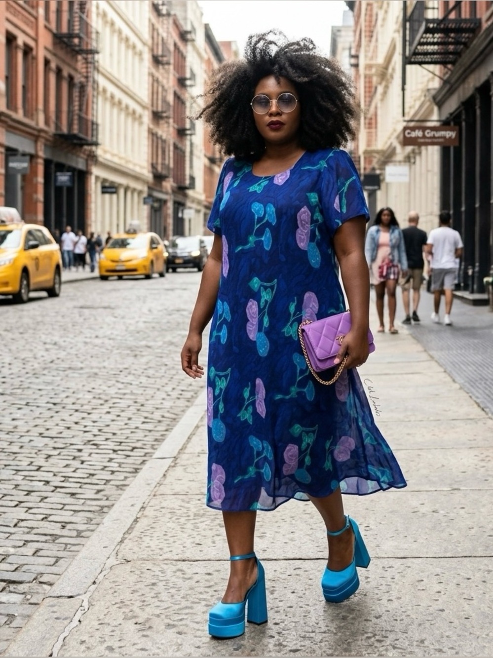 PLUS SIZE VINTAGE FLORAL DRESS